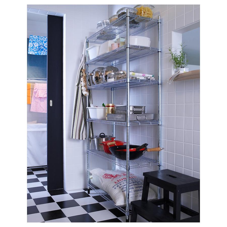 イケア（IKEA） 6段メタルラック 幅92cm 高さ181cm マルチアングル