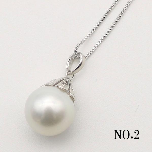 真珠 パール ネックレス 南洋白蝶真珠 ペンダント 13mm-15mm グレー