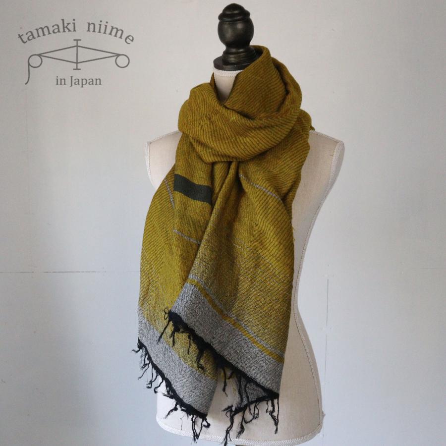 tamaki niime 播州織 ウールコットンショールM roots shawl MIDDLE 55