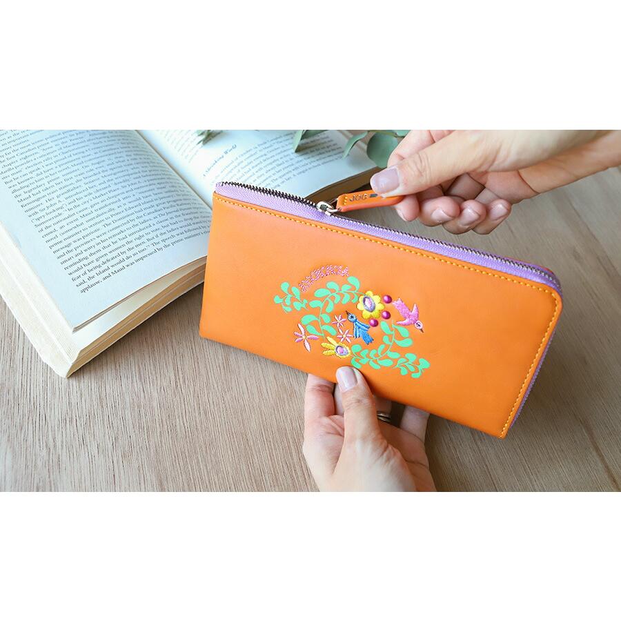 Sybilla（シビラ） L字ファスナー長財布 薄型 刺繍 花 jocomomola