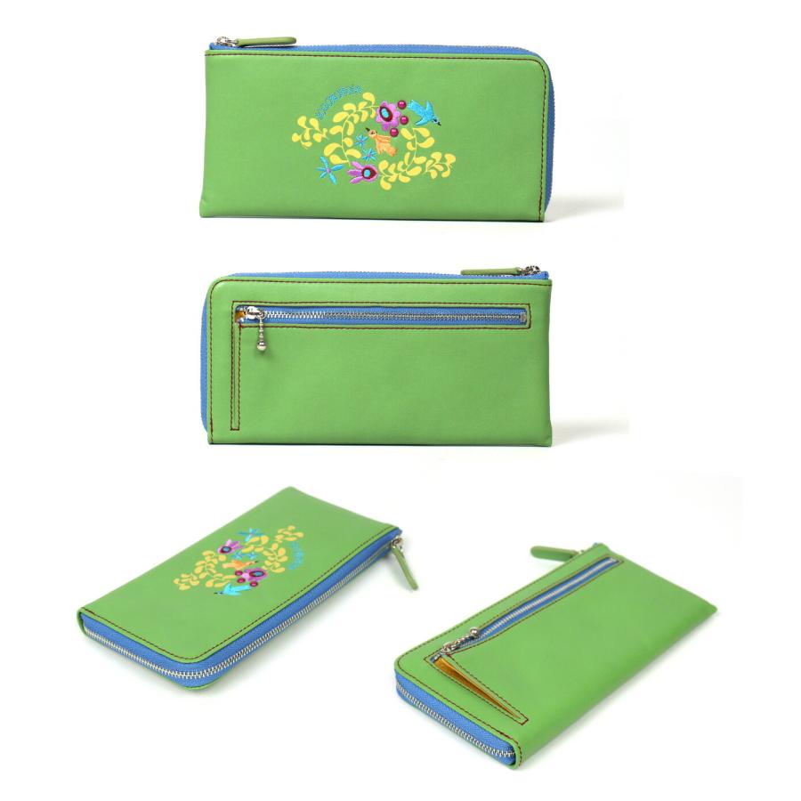 Sybilla（シビラ） L字ファスナー長財布 薄型 刺繍 花 jocomomola