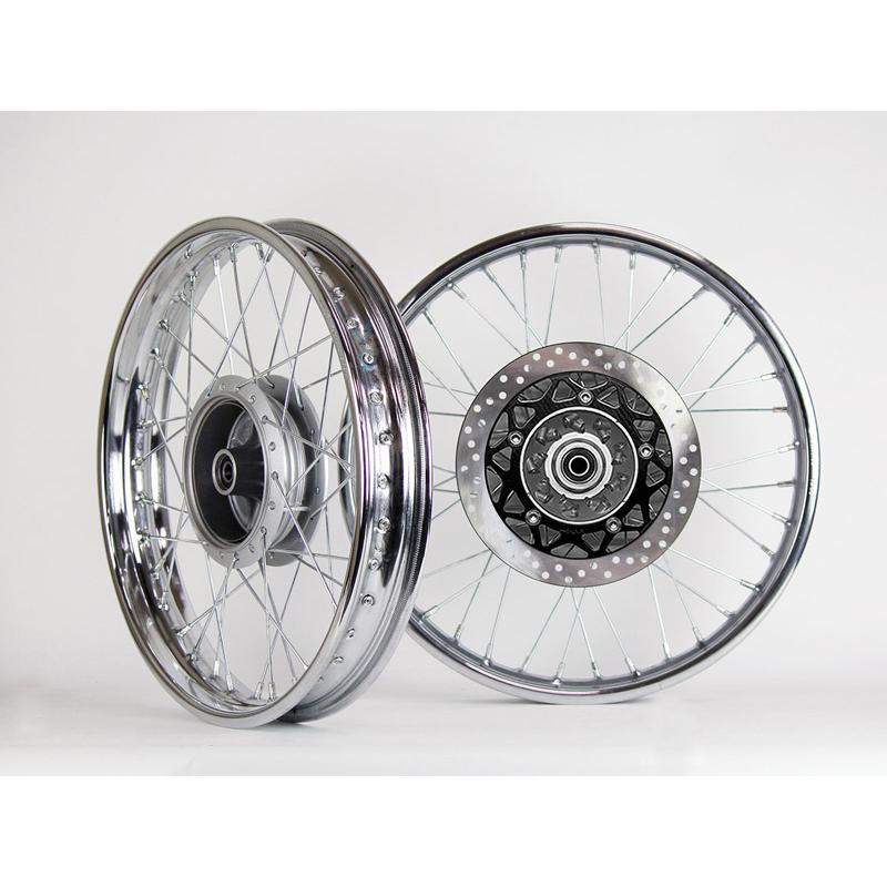 YB125SPスポーク ワイドサイズ ホイールセット（スチール・メッキ