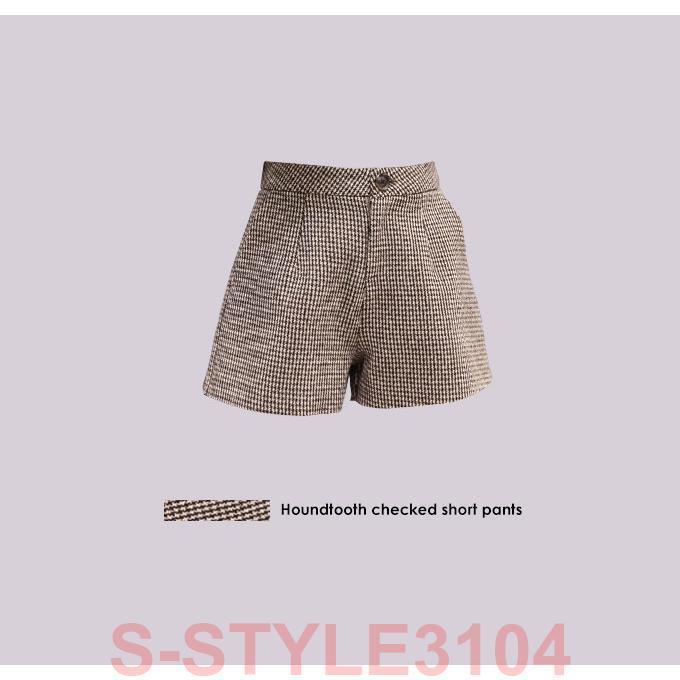 ショートパンツ レディース 秋冬 冬 千鳥格子 パンツ ショーパン 千鳥
