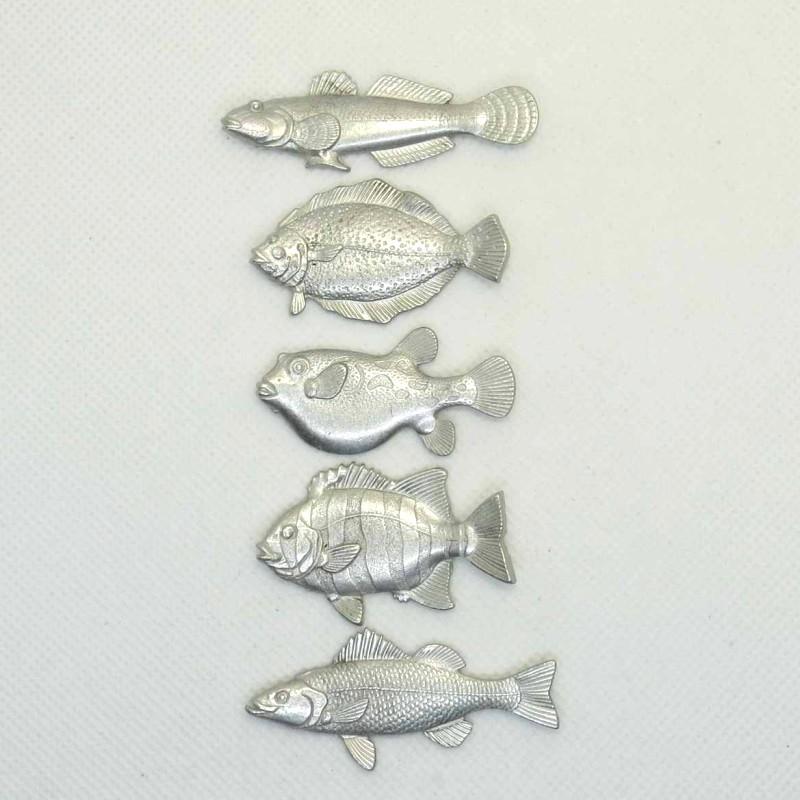魚箸置き5個セット（ハゼ・ヒラメ・フグ・イシダイ・スズキ） : 飛鳥庵