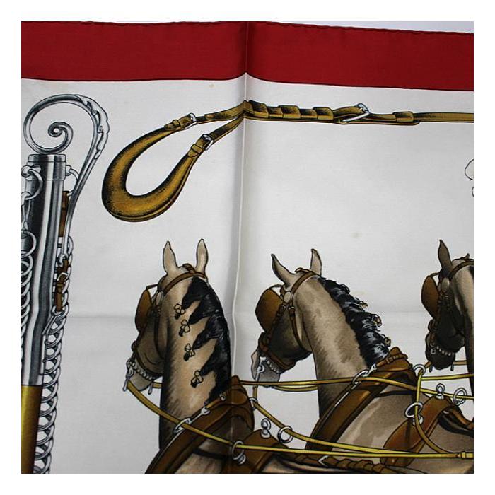 HERMES（エルメス） カレ90 大判スカーフ『ATTELAGES EN ARBALETE 馬車