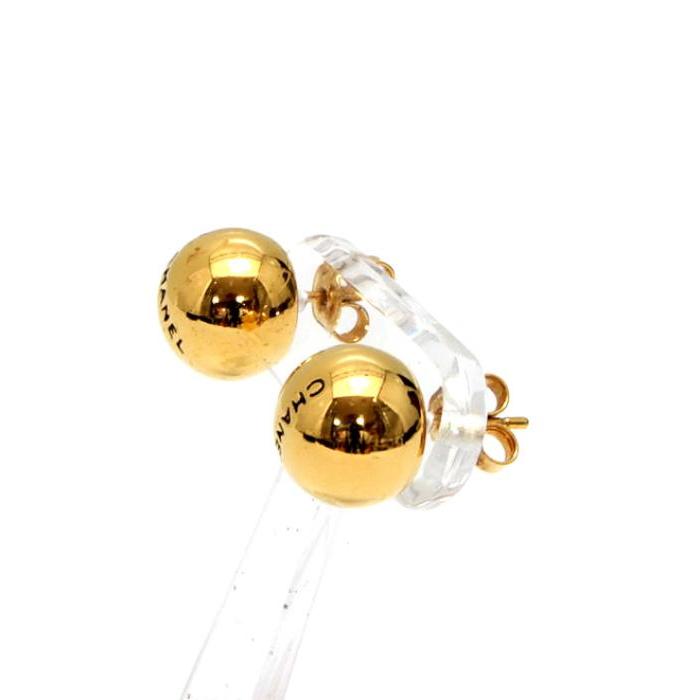 CHANEL（シャネル） 美品 ロゴ ボール ピアス ゴールド : atlantis