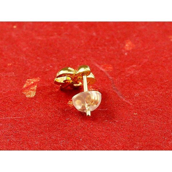 純金 ピアス メンズ 片耳 24金 ユリの紋章 スタッドピアス ポスト