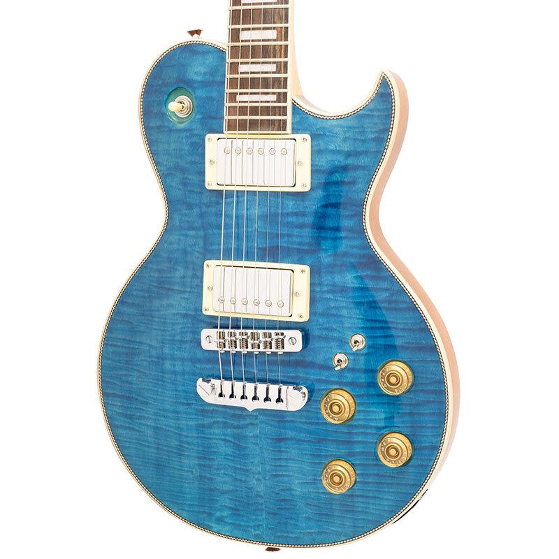 Aria Pro II】PE-40 See-Through Blue Guitarra Aria Pro II PE-480