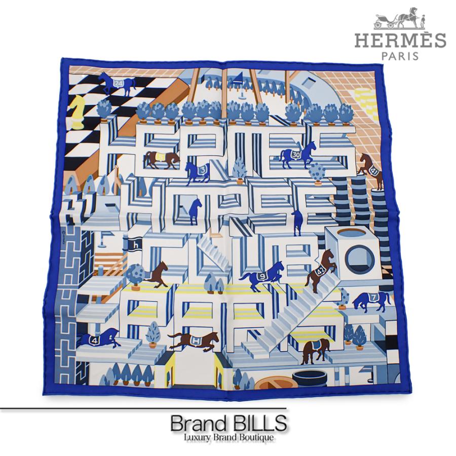 HERMES（エルメス） 新品 カレ45 ガヴロッシュ ブルー ホースクラブ
