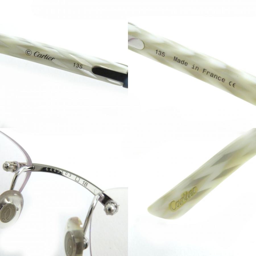 極美品△Cartier カルティエ 135 ツーポイント リムレス カラーレンズ