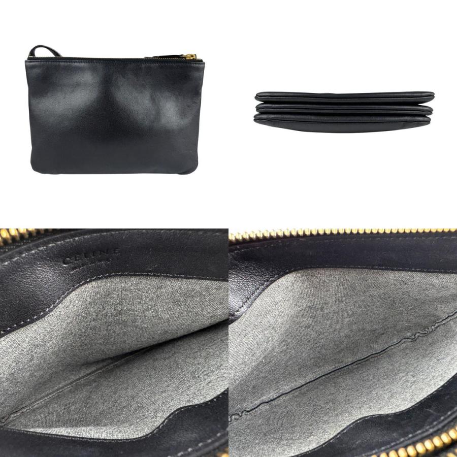 CELINE（セリーヌ） ショルダーバッグ トリオ レザー ブラック