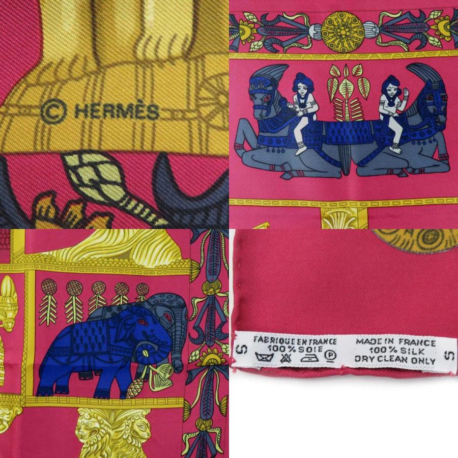 HERMES（エルメス） スカーフ カレ90 TORANA 塔門 シルク ボルドー系