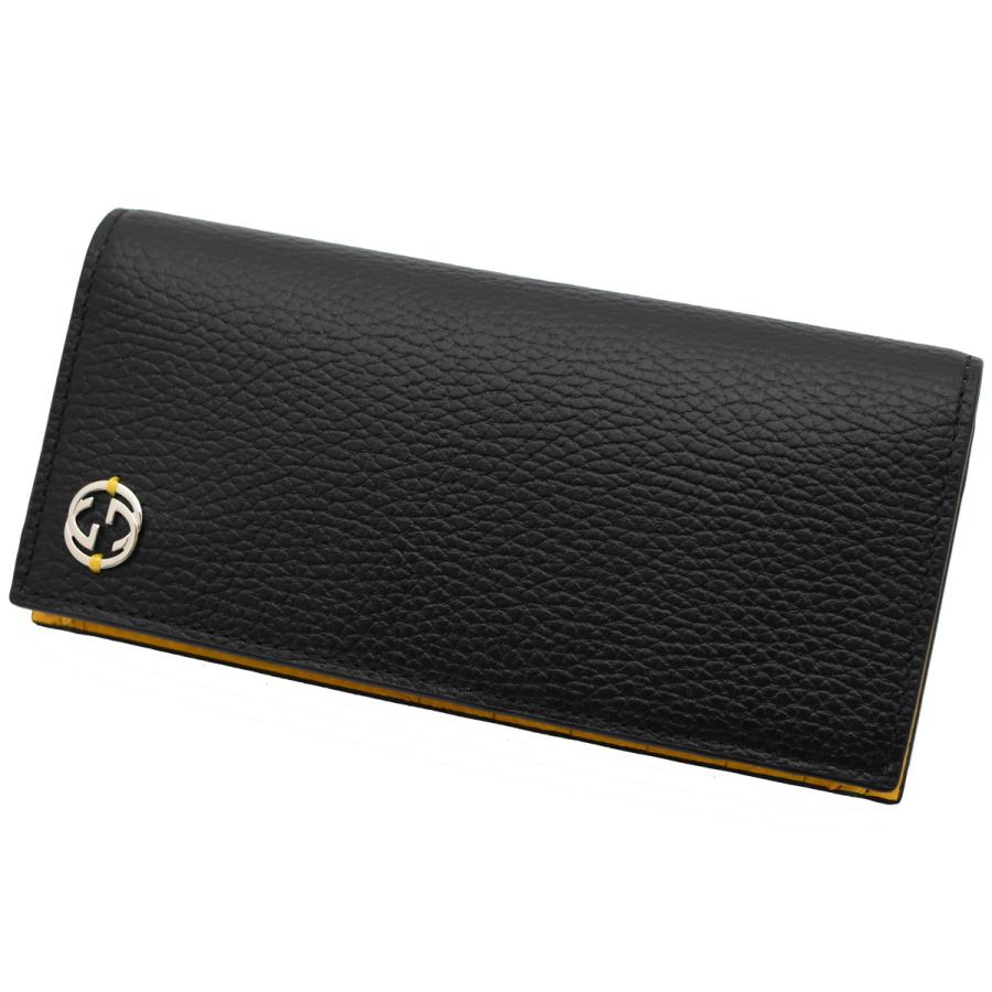 GUCCI（グッチ） 財布 長財布 メンズ スリムタイプ ブラック×イエロー