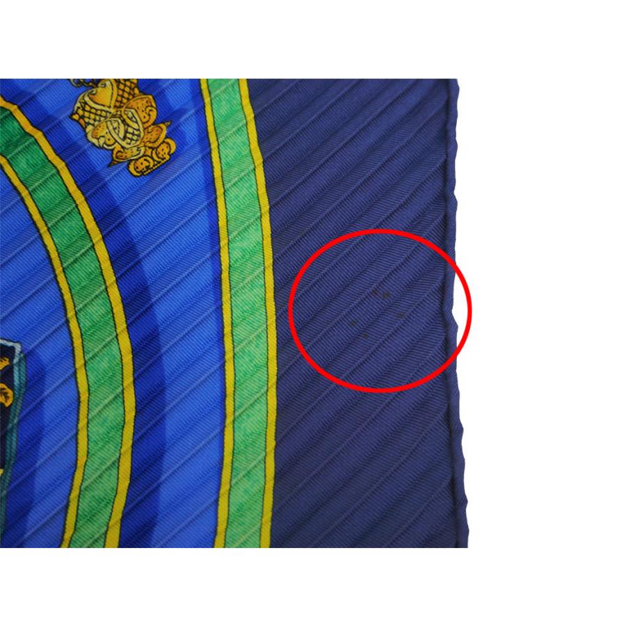 HERMES（エルメス） プリーツカレ スカーフ ネイビー ブルー