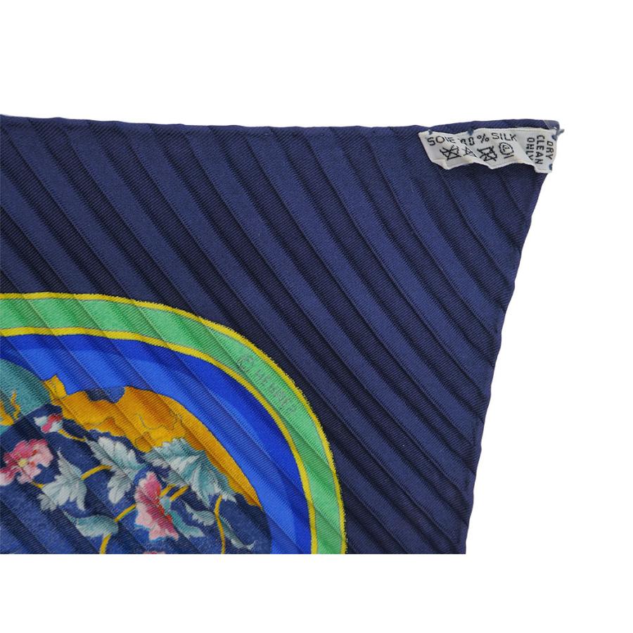HERMES（エルメス） プリーツカレ スカーフ ネイビー ブルー