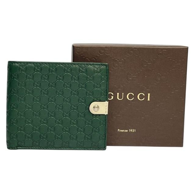 GUCCI（グッチ） 財布 二つ折り メンズ レザー コンパクト グリーン 緑