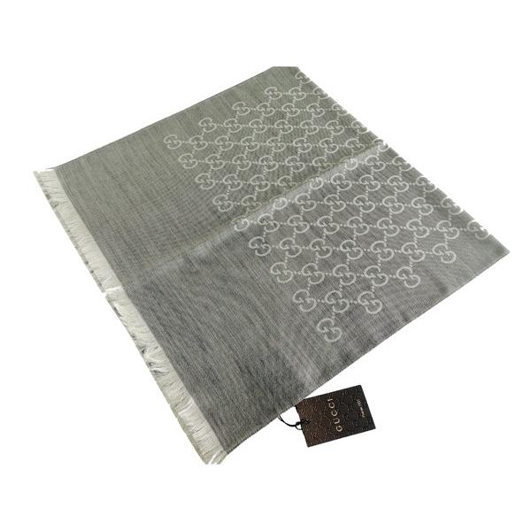 GG グッチ ストール マフラー GUCCI シルク入り GG柄 大判45×180cm