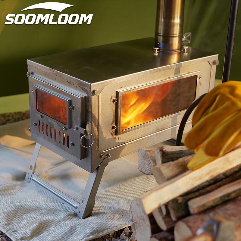 Soomloom チタン製薪ストーブ 折り畳み式 軽量 ヒーター ウォーマー 二