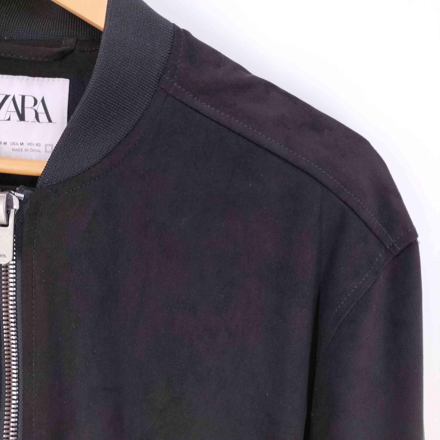 ZARA（ザラ） フェイクスエード ジップアップジャケット MA-1 ブルゾン