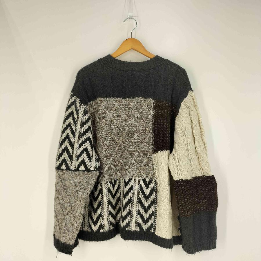ZARA（ザラ） パッチワーク ニット カーディガン レディース import：L