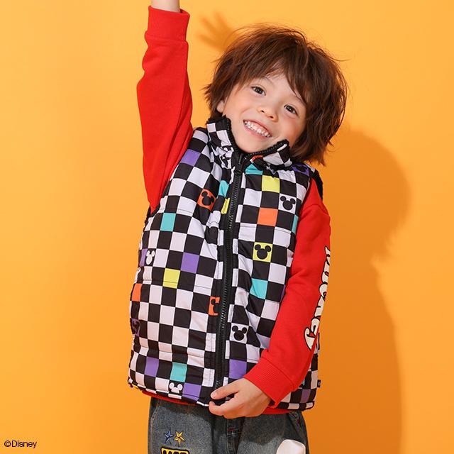 Disney（ディズニー） ベスト キッズ 子供服 リバーシブル 中綿 ベビー