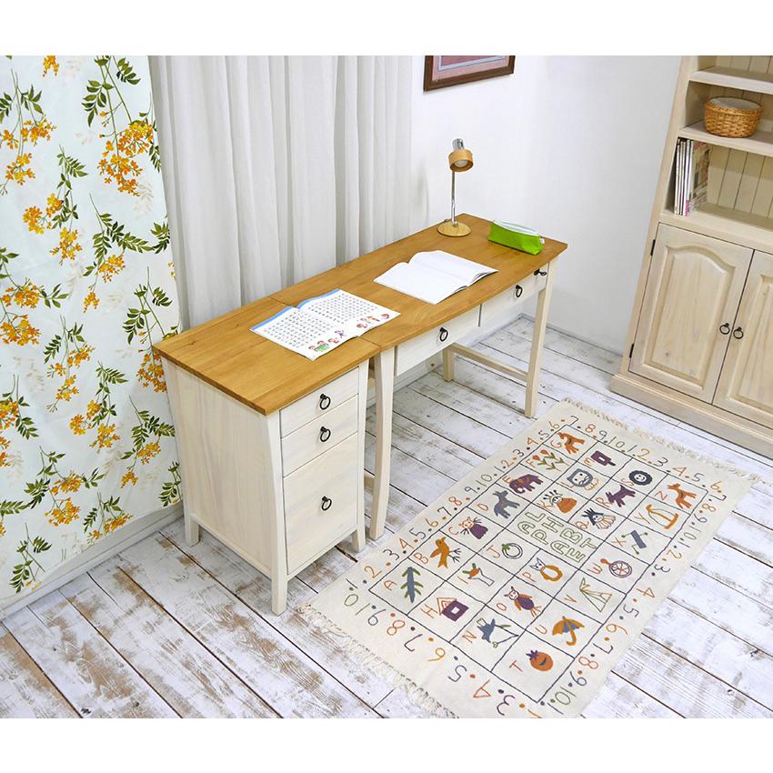 フレンチカントリーデスク サイドチェストF03セット リング取っ手