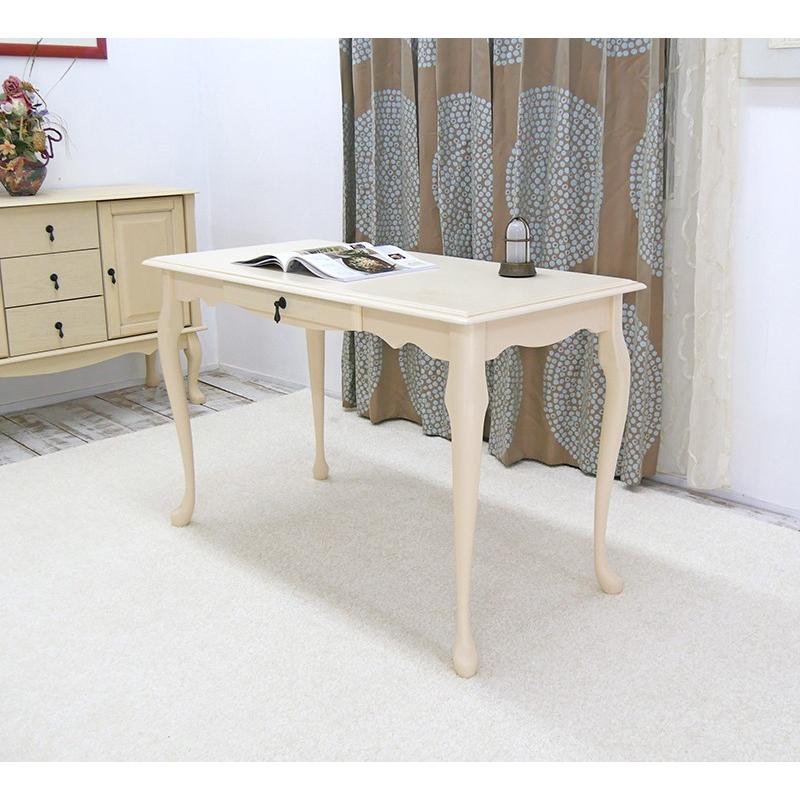 姫系 猫脚テーブル コンソール デスクチェア ドレッサーセット 幅120cm