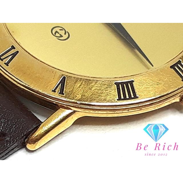 GUCCI（グッチ） メンズ 腕時計 3000M ゴールド ブラウン 茶 SS レザー