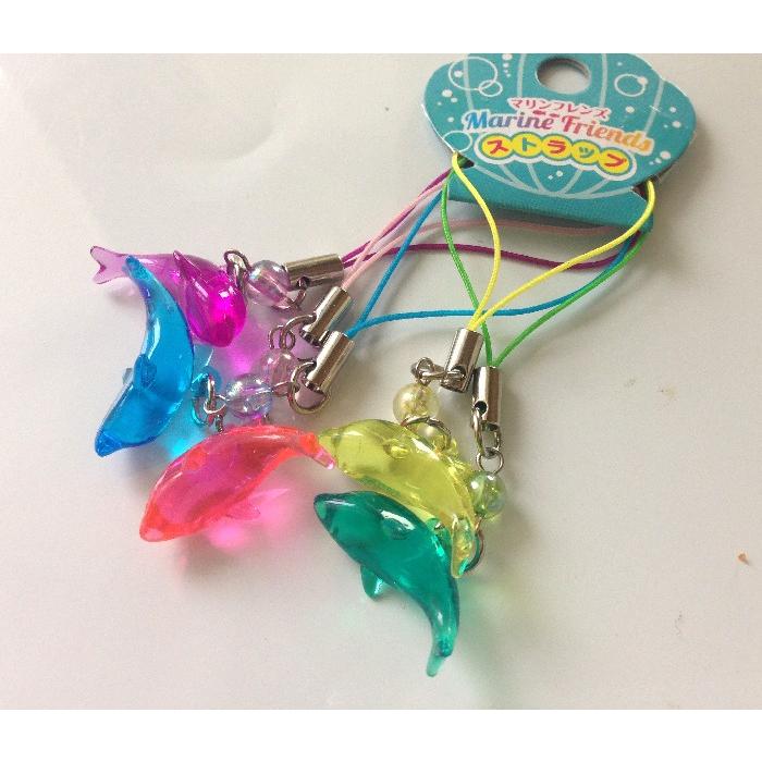 ストラップ 5個セットドルフイン イルカ クリアーカラードルフィン