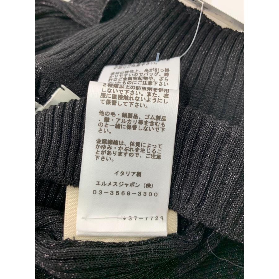 エルメス ニット 34 ブラック タートルネック ラメ ITFBKZUN9SGI
