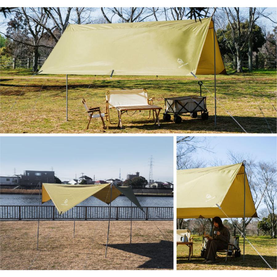 South Light スクエアタープテント キャンプ 4-6人用 軽量 355×355cm