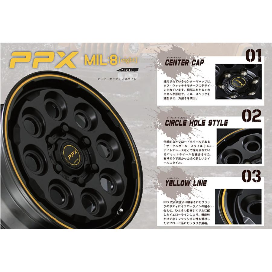 共豊 KYOHO PPX MIL8 軽自動車 4.5J-14 +45 4H100 セミグロスブラック