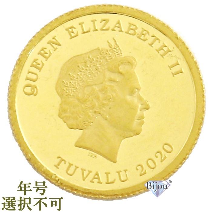 純金 ツバルホース金貨 1/25オンス 1.24g 流通品 クリアケース付 馬