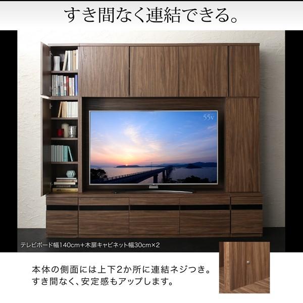ウォルナットで埋め尽くす 壁面収納 テレビ台 ハイタイプテレビ台