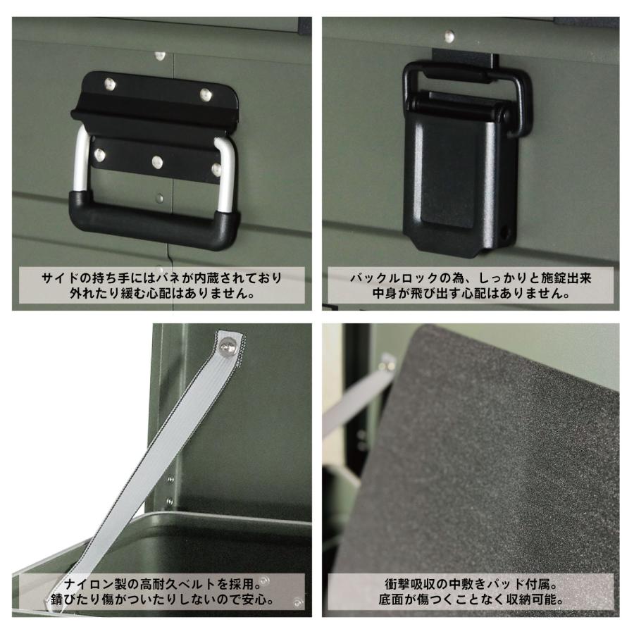 アルミコンテナ 44L 5kg アーミーグレー 灰色 コンテナボックス