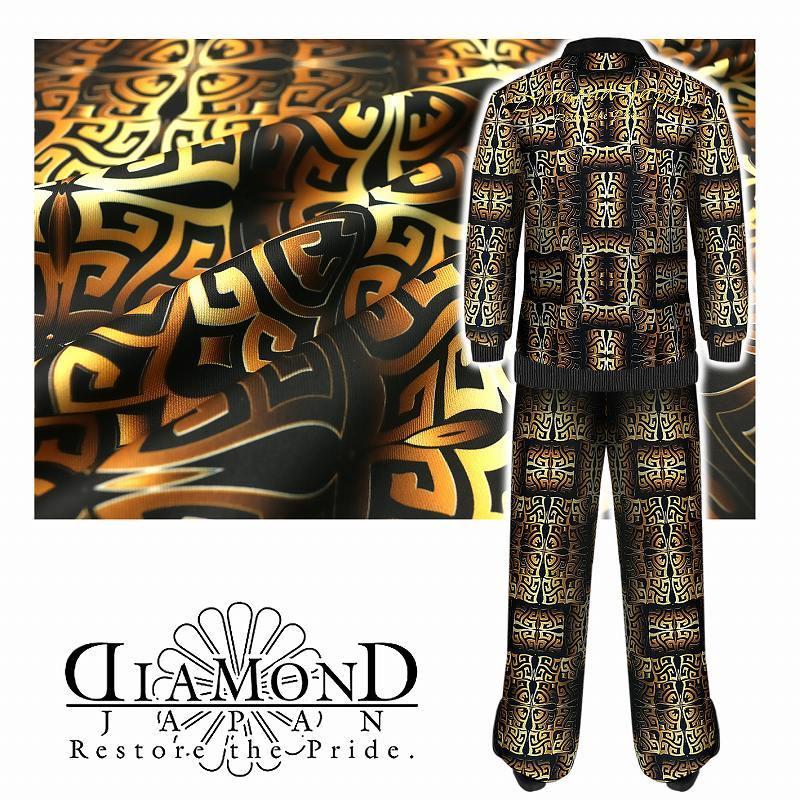 グレカ模様 黒 金 長袖 セットアップ ジャージ 服 DIAMOND JAPAN dj