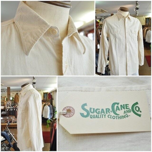 SUGAR CANE シュガーケーン SUGAR ホワイトシャンブレーワークシャツ