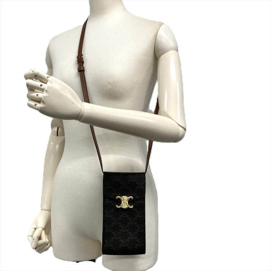 CELINE（セリーヌ） トリオンフ モバイルポーチ ポシェット レザー