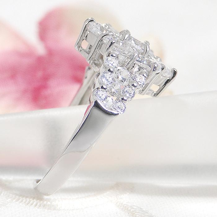 pt900 2.0ct フラワー ダイヤモンド リング レディース 指輪 刻印無料