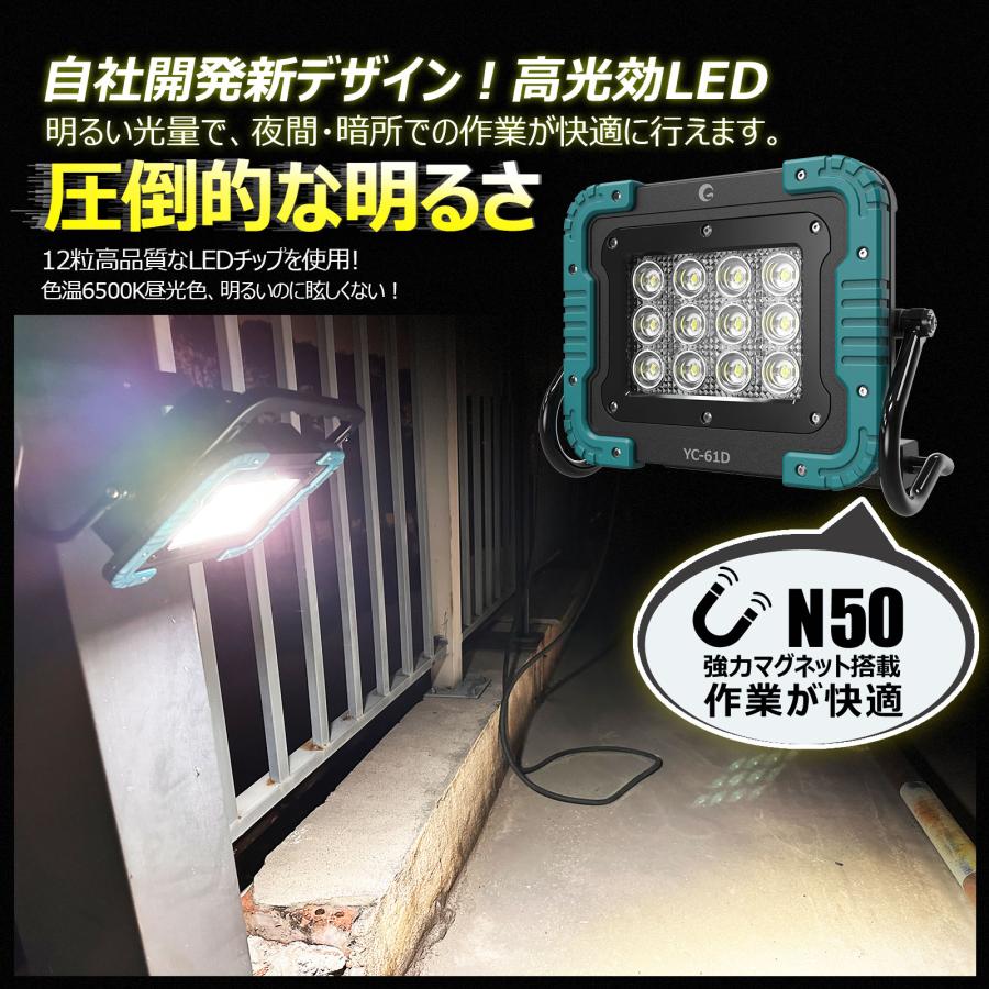 GOODGOODS（グッド・グッズ） LED投光器 60W 6000lm バッテリーライト