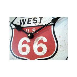 ルート66 掛け時計 木製 ウォールロック ROUTE66 アメリカン雑貨
