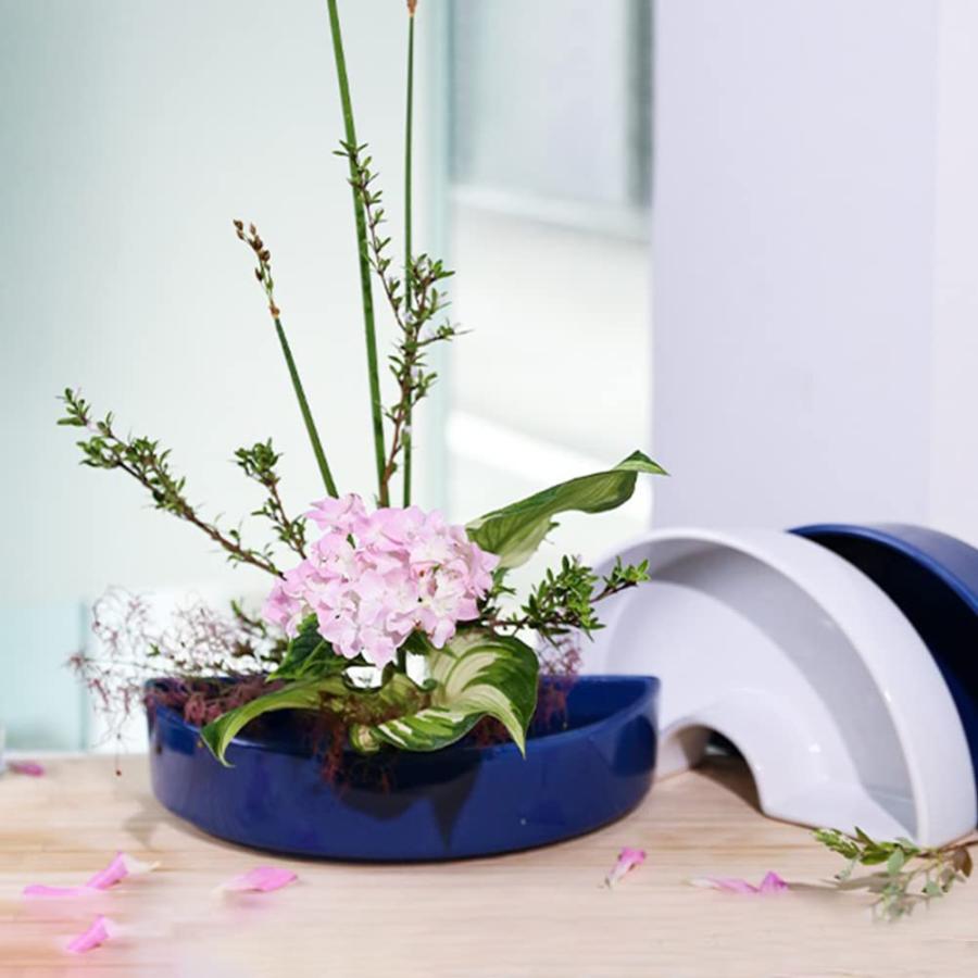 HIGHAWK花器 華道 生け花用 水盤 花瓶 半円 挿花 フラワーベース