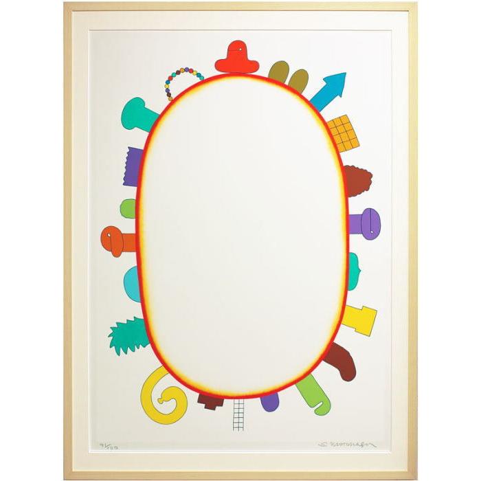 元永定正 「 だえんのまわりのかたちたち 」 シルクスクリーン 版画