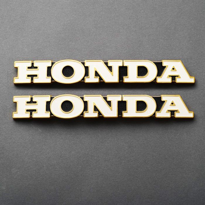 ホンダ（HONDA） ホンダ純正 タンクエンブレム ロゴ 白字/ゴールド 2枚