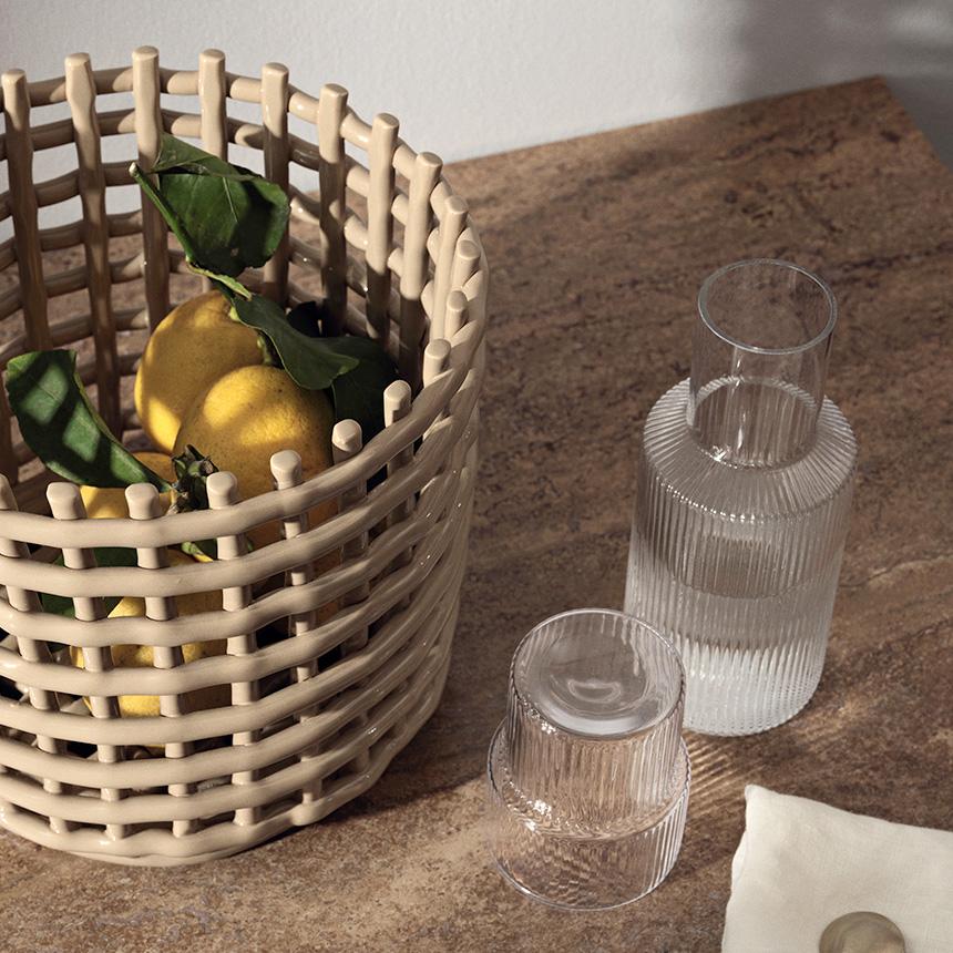 ferm LIVING ファームリビング セラミック バスケット ラージ 直径23.5