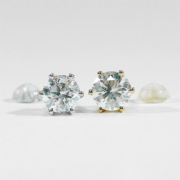 1ct ダイヤ ピアス K18 ゴールド 1カラット 天然 VS ダイヤモンド 片耳