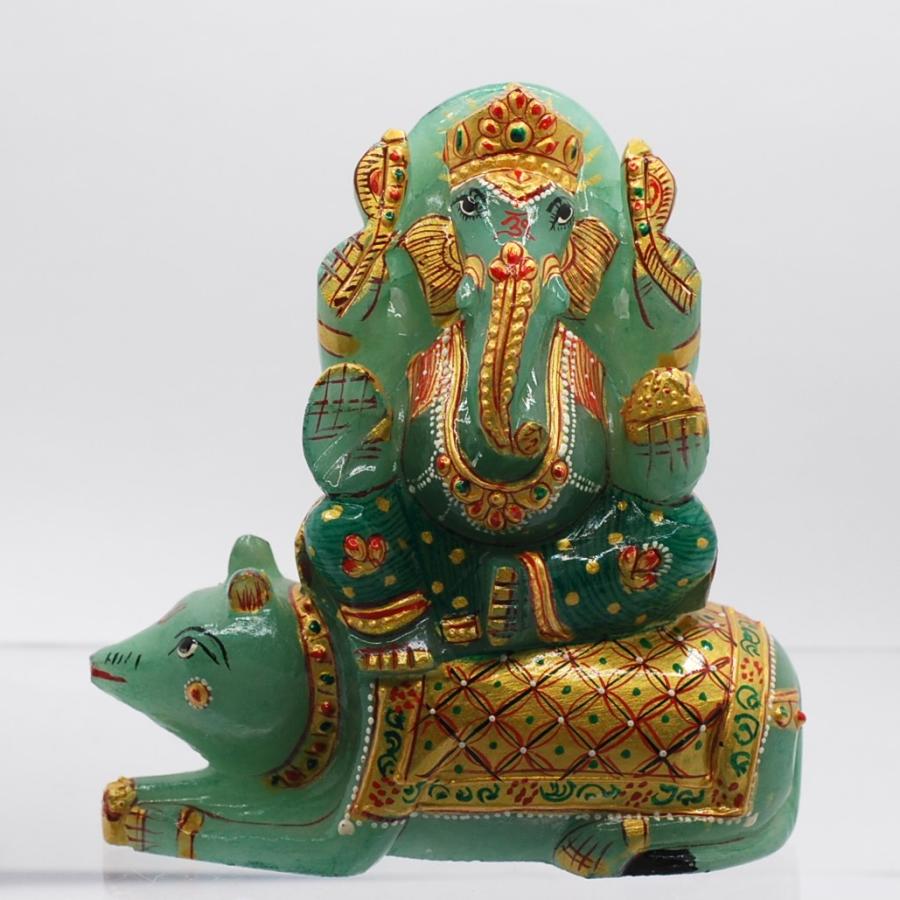 グリーアベンチュリン☆ネズミの乗ったガネーシャ神様