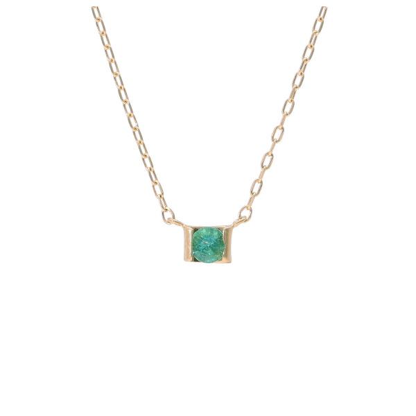K18 エメラルド ゴールド ネックレス 一粒 天然石 誕生石 5月 18金 18k