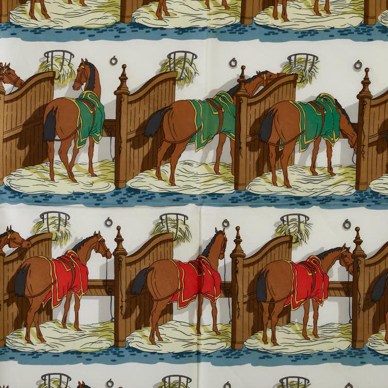HERMES（エルメス） カレ90 ECURIES 厩舎 馬柄 スカーフ グリーン