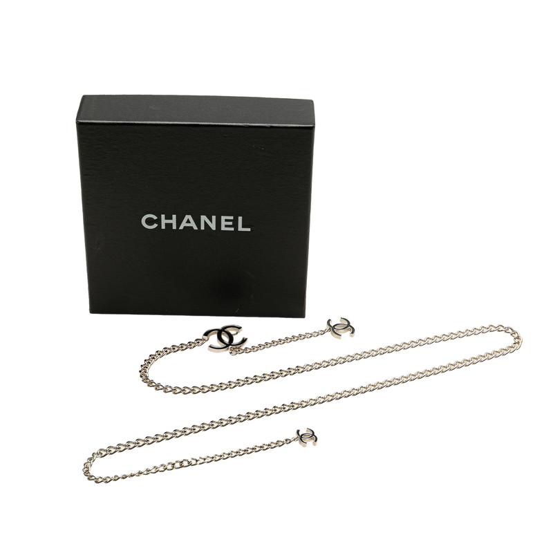 CHANEL（シャネル） 3P ココマーク チェーン ベルト シルバー ブラック